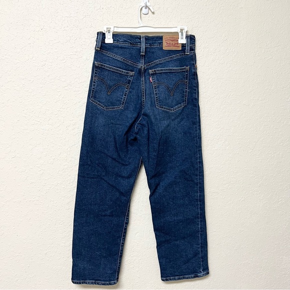 Levis Premium Ribcage Straight Jeans Womens Blue Denim Size 29 Buttonfly - Picture 3 of 6
